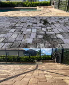 pool patio pavers before and after